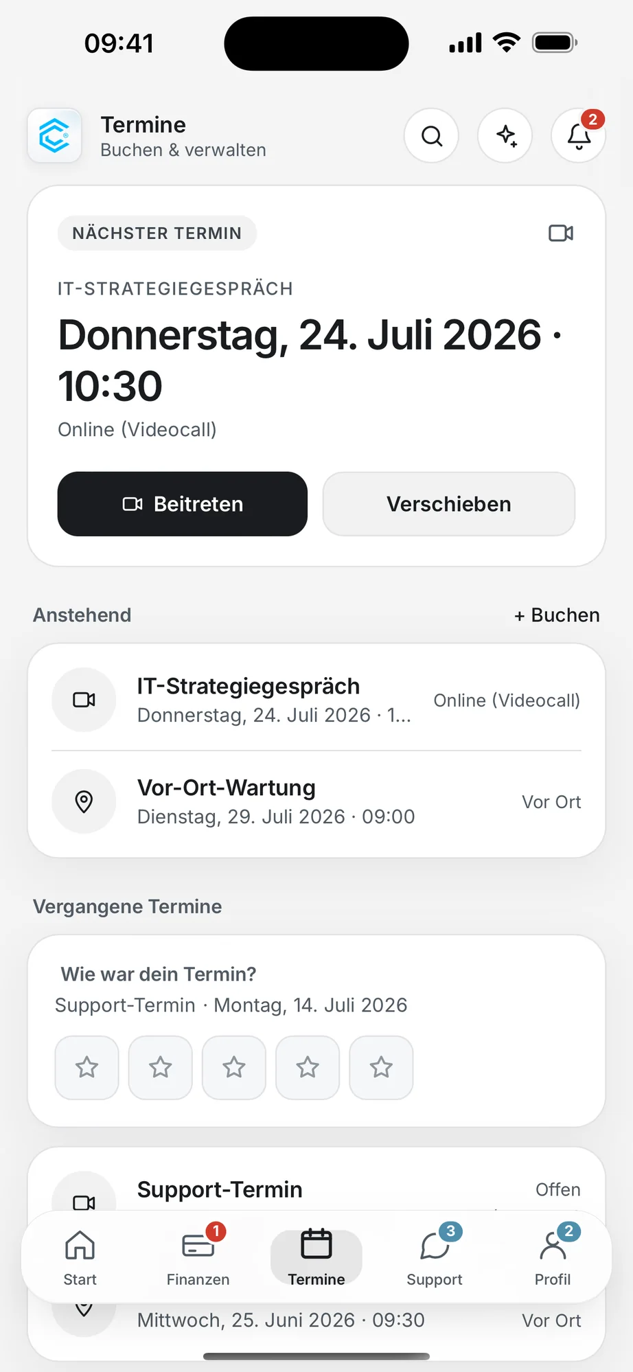 Cogswell IT App: Termine buchen und verwalten
