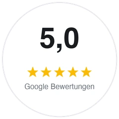 5,0 Sterne auf Google