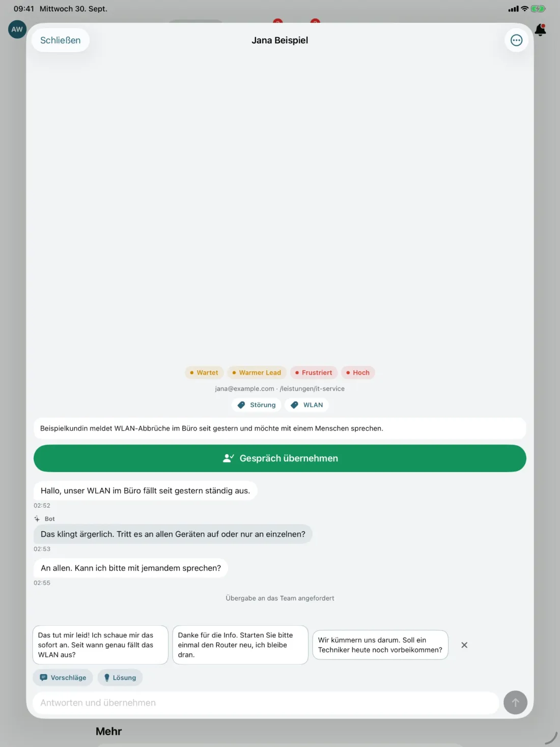 CUSCOS on iPad: Chat view