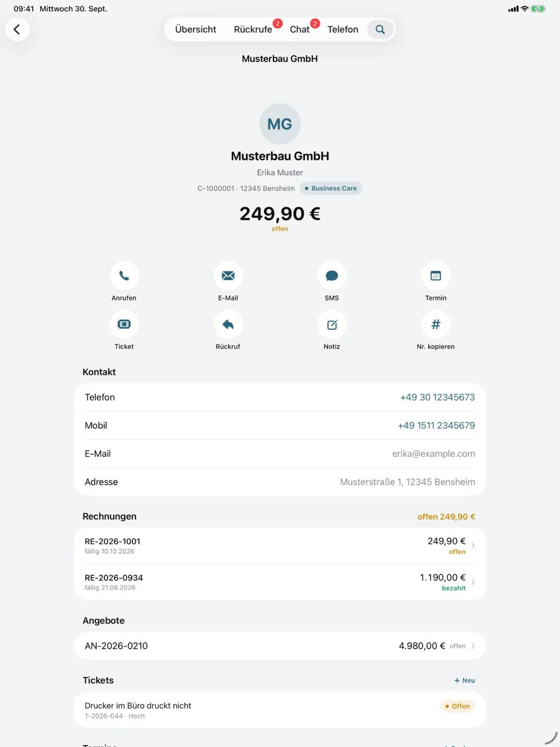 CUSCOS on iPad: Customer view