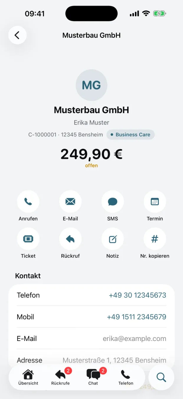 CUSCOS on iPhone: Customer view