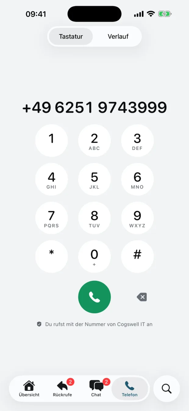 CUSCOS on iPhone: Keypad view
