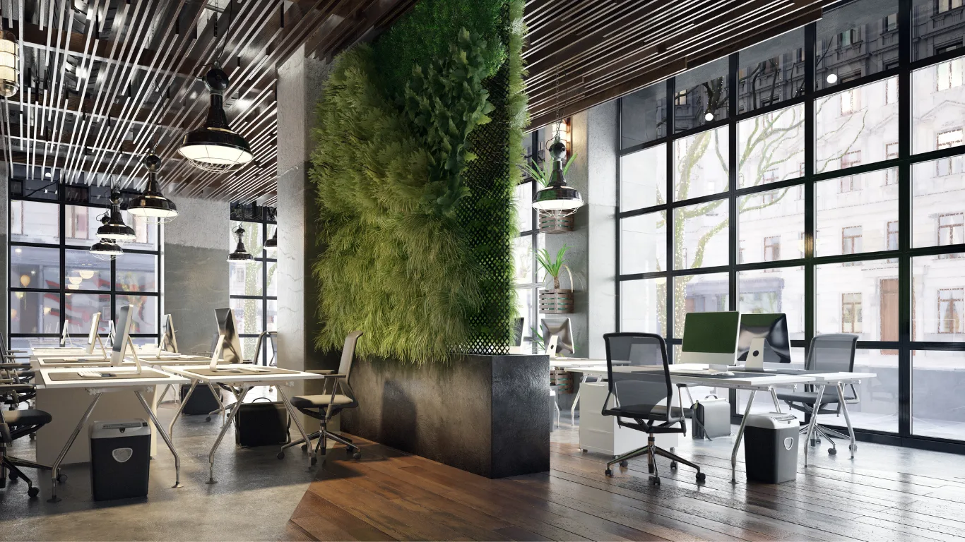 Modern office with Microsoft 365 workstations